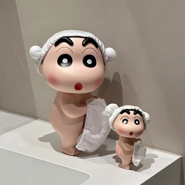 洗澡小新配浴帽底裤小新羞羞小新可爱卡通装饰摆件创意礼物摆设