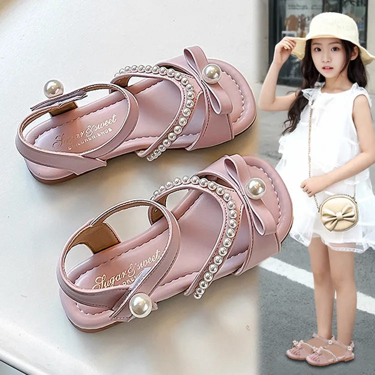 ABC女童凉鞋夏季2025新款韩版时尚儿童露趾公主凉拖鞋小女孩防滑