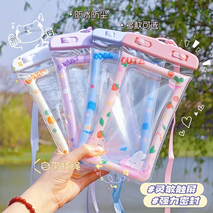气囊手机防水袋可触屏游泳漂流水上乐园泼水潜水专用袋防水手机套