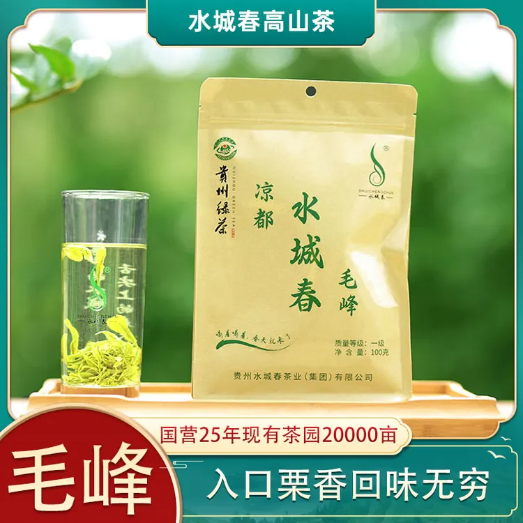 水城春毛峰绿茶100g春茶品牌送礼好喝好茶现场佳品茶场