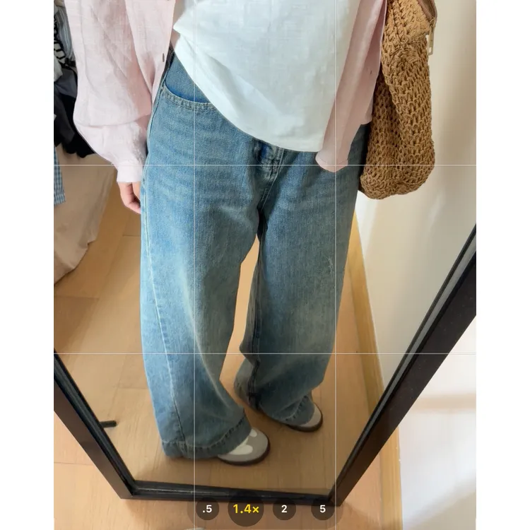 早秋小个子定制款2025新款高腰显瘦阔腿牛仔裤复古休闲长裤