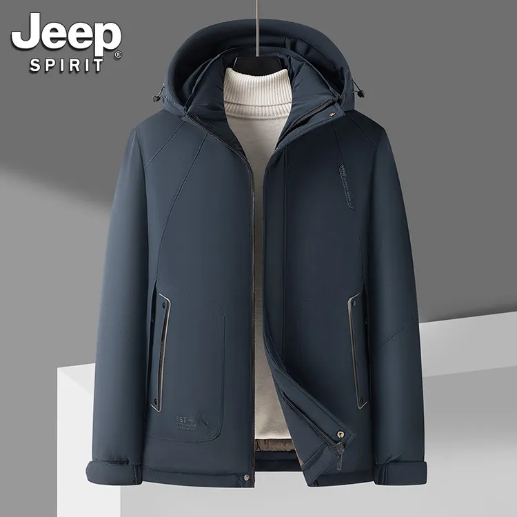 JEEPSPIRIT吉普外套男士棉衣冬季加绒加厚中老年爸爸棉袄保暖棉服