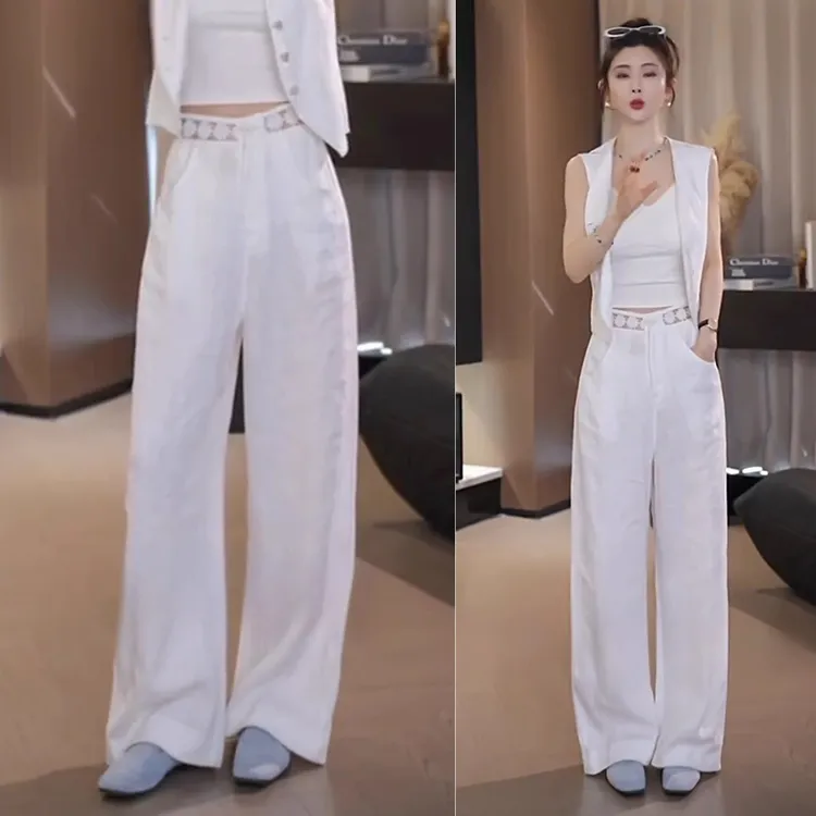 棉麻阔腿裤女夏季薄款高腰垂感休闲防晒防蚊速干亚麻透气直筒裤子