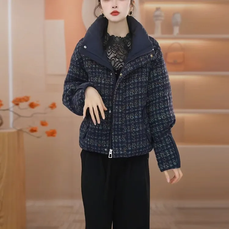 雪尔绒保暖短款羽绒服2025冬季新款高级感时尚气质加厚小个子外套