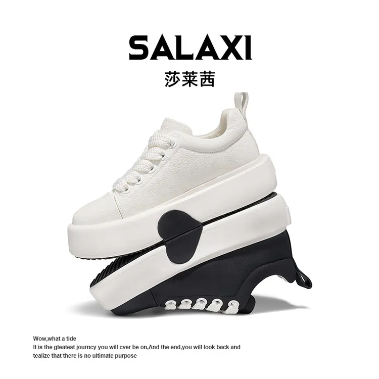 SALAXI/莎莱茜 冬季新品轻奢小众爱心鸳鸯增高百搭男女户外运动鞋