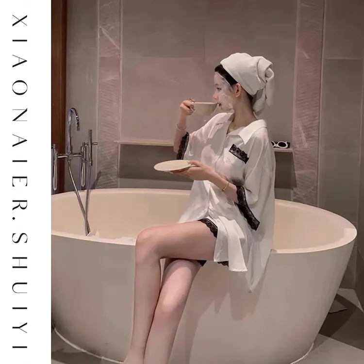 【高智千金】蕾丝纯欲衬衫裙睡裙女显瘦可外穿