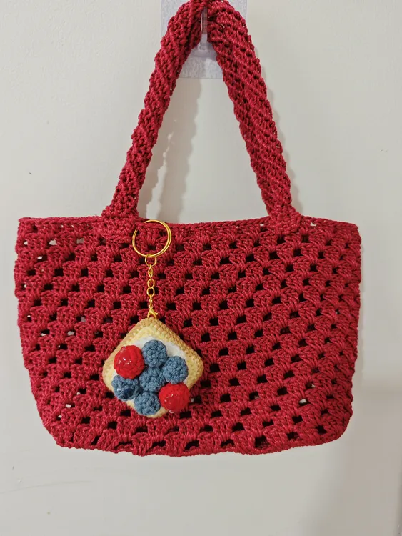 无肩带镂空都市简约编织手提包编织百搭红色小包包网红成品包邮