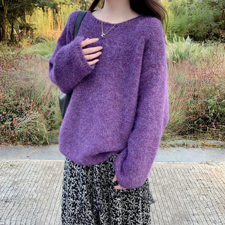 韩系高级感针织衫毛衣女2025年秋冬新款时尚百搭慵懒风别致上衣