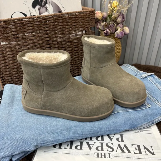 小雨家【韩版】冬季时尚休闲保暖百搭加厚圆头平底大棉加绒雪地靴