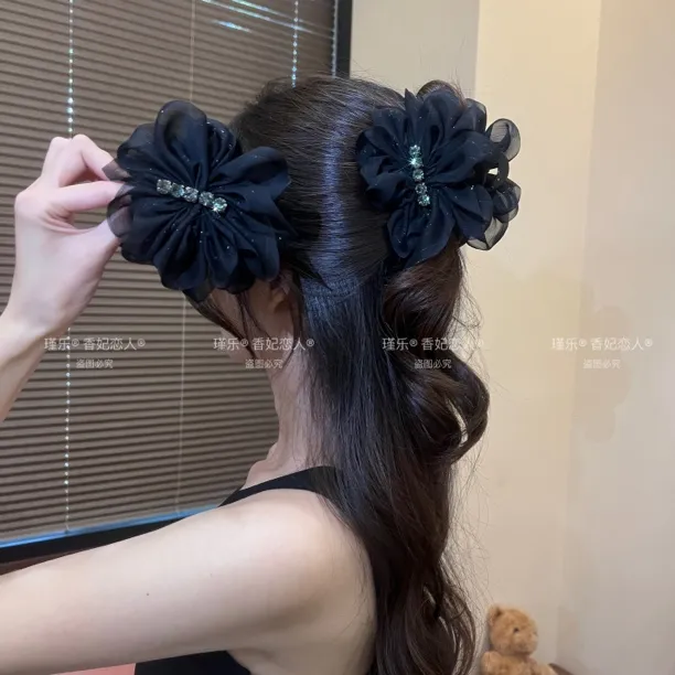 瑾乐韩系时尚百搭香蕉夹 轻奢款简约蝴蝶结抓夹 气质优雅头饰发饰
