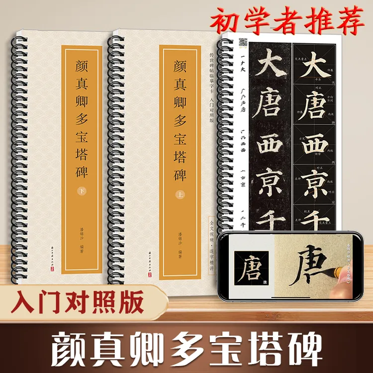全文视频颜真卿多宝塔碑传世碑帖临摹字卡入门对照版楷书毛笔字帖