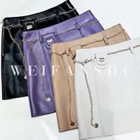 WEIFANSHU/魏凡舒【都市印象】羊皮半裙韩版设计感