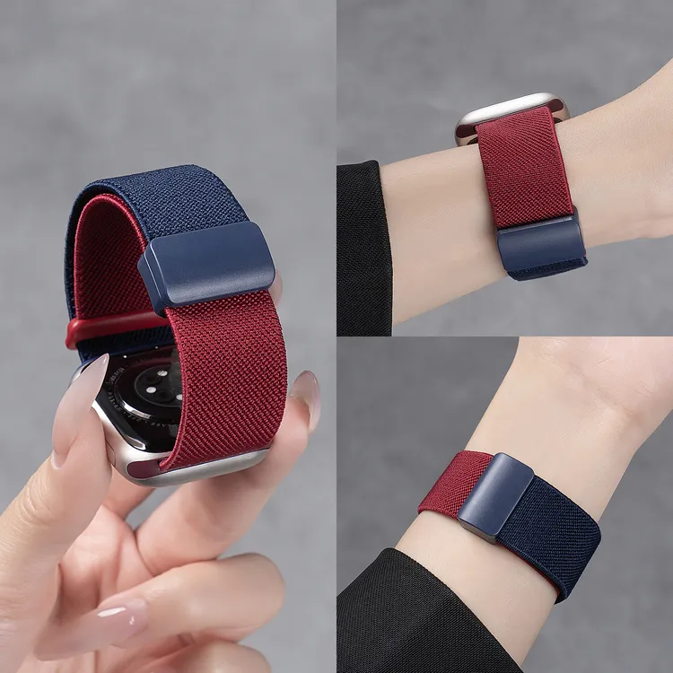 匠戴适用iwatch10表带苹果S10手表applewatch9拼色编织尼龙S9创意