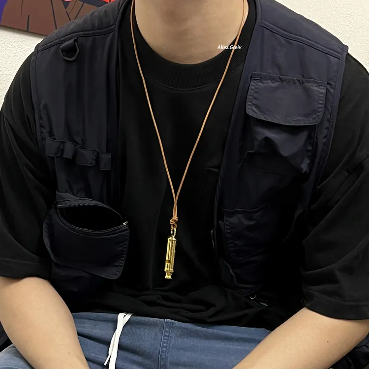 非金属皮质项链 复古英式警哨可吹响男小众个性长款求生户外体育