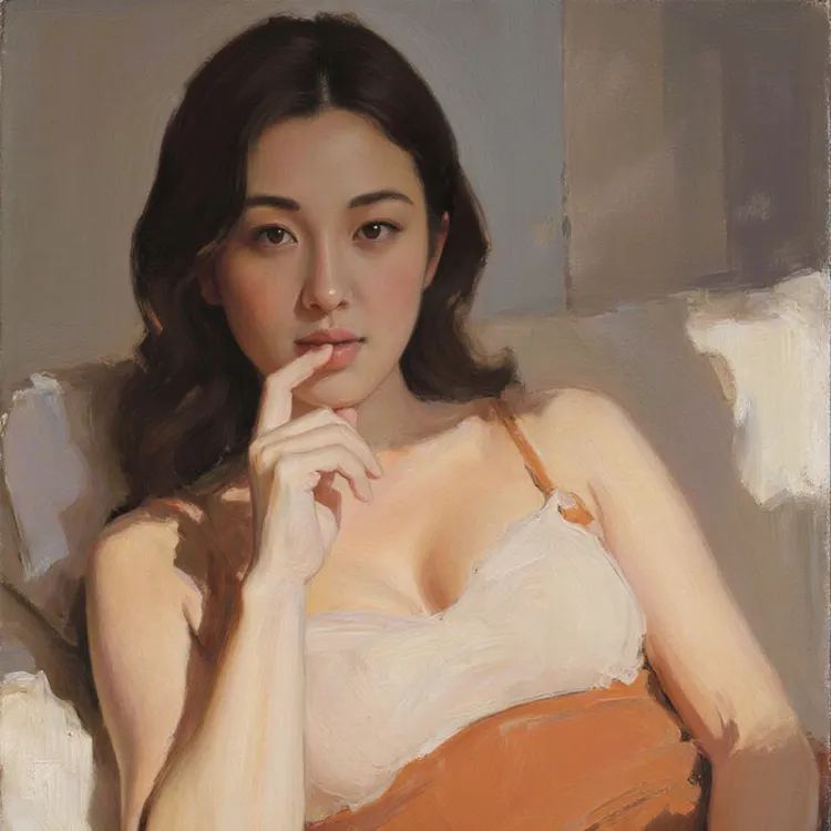 【画秀艺术馆】肖像画定制来图定制纯手工油画美女少妇白领礼品油画