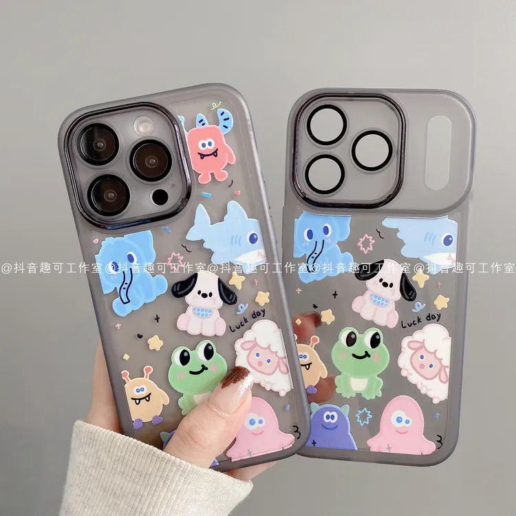 金属镜框适用iphone17promax苹果16手机壳15/14/13/12/11华为动物