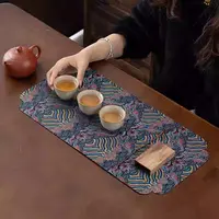 双面加厚防水新中式茶席桌旗禅意布艺茶桌垫