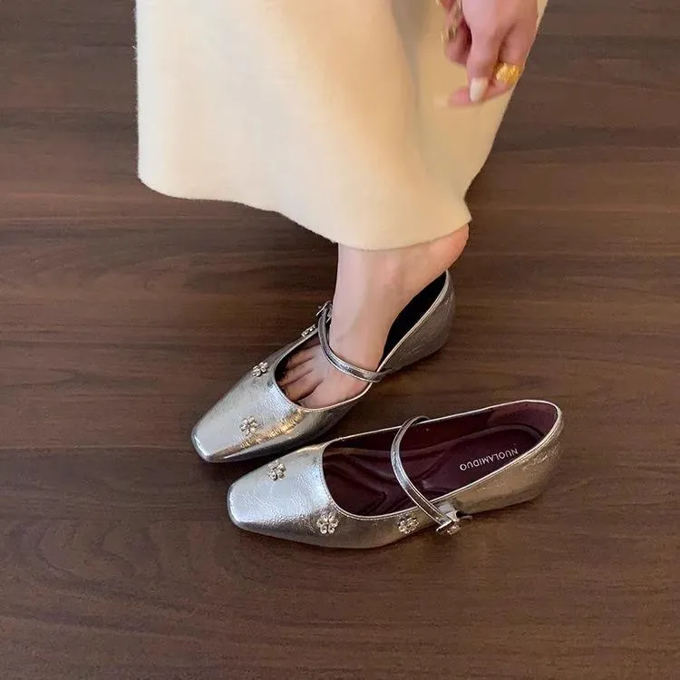 内增高法式水钻一字带玛丽珍鞋女鞋春夏新款韩版浅口单鞋高跟鞋子