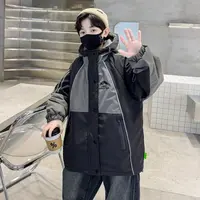 502073童装男童棉服2024冬儿童夹棉洋气潮酷冲锋衣衣宝宝拉链外套