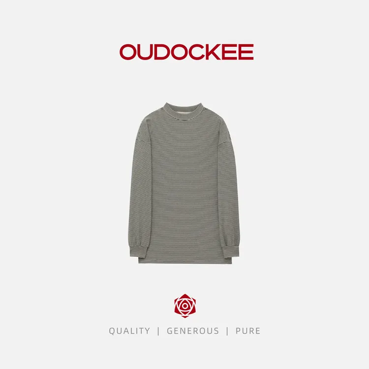 OUDOCKEE 鸥鸥【打底公主】日系风格穿搭复古条纹长袖T恤 SACE979T