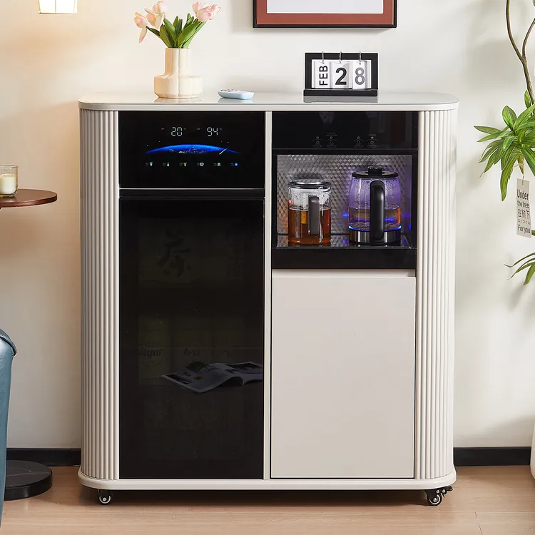 2025新款智能实木茶吧机家用带消毒制冷恒温置物全自动一体饮水机