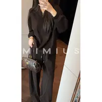 【mimius】喵喵 极简软糯加绒加厚牦牛绒立领上衣+长裤 G10084