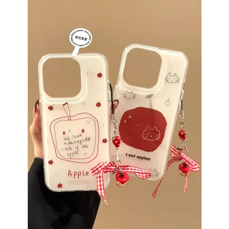 欧克里里线条猫咪苹果核挂链适用苹果16手机壳华为vivo小米15oppo