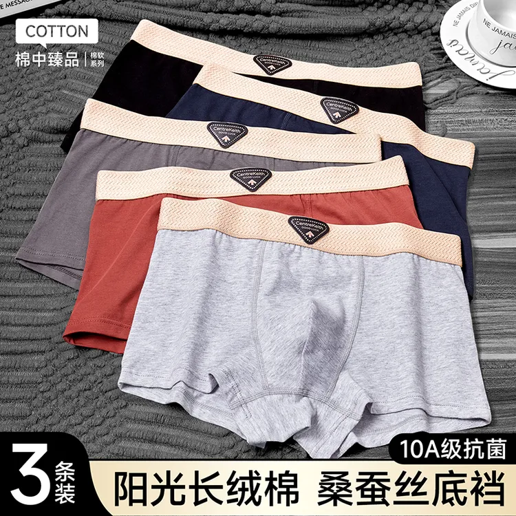 男士高级感内裤秋季热销男生大码短裤内穿裤衩抗菌平角裤四角裤