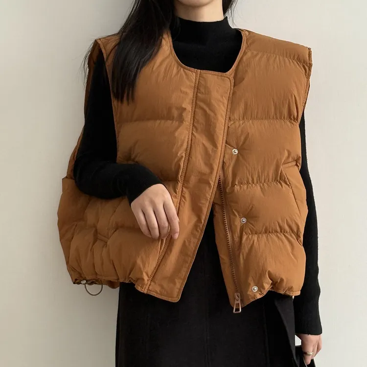 韩系简约保暖叠穿棉服马甲时尚百搭