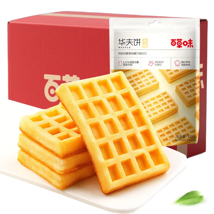 百草味华夫饼168g（原味）营养早餐蛋糕食品办公室休闲零食西式