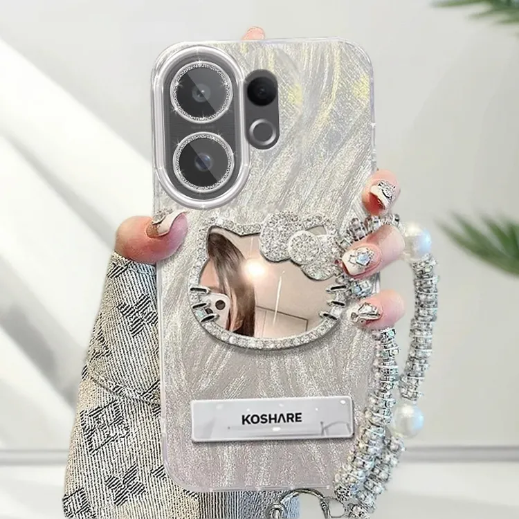 带镜头膜VIVOS30手机壳镶钻KT猫镜子s30promini全包防摔软壳羽纱