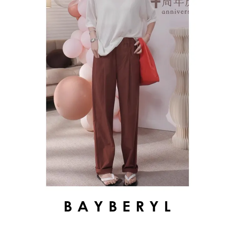 CC09- BAYBERYL老贝B*C珠链盐缩干爽红绿插袋百搭休闲裤XXK5C3103