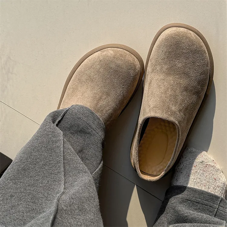 男女半拖鞋潮款通勤勃肯鞋情侣包头小土豆大头穆勒鞋休闲皮凉拖鞋