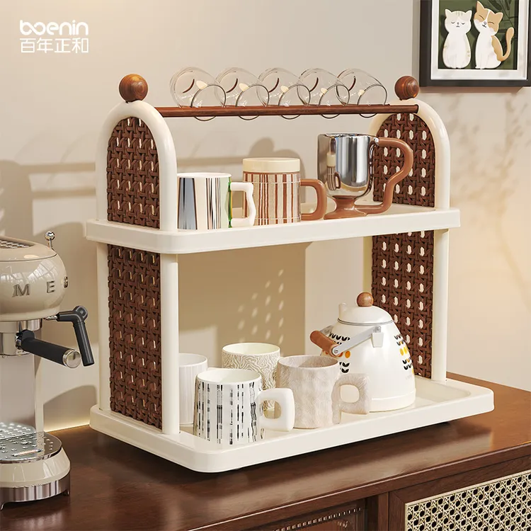 杯架杯子收纳置物架家用高档桌面茶杯架子茶具收纳架餐边柜水杯架