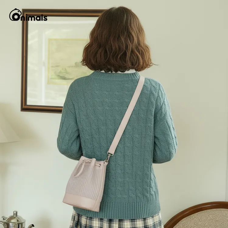 onimals女士水桶包通勤女包上班外出简约百搭斜挎包时尚NK005