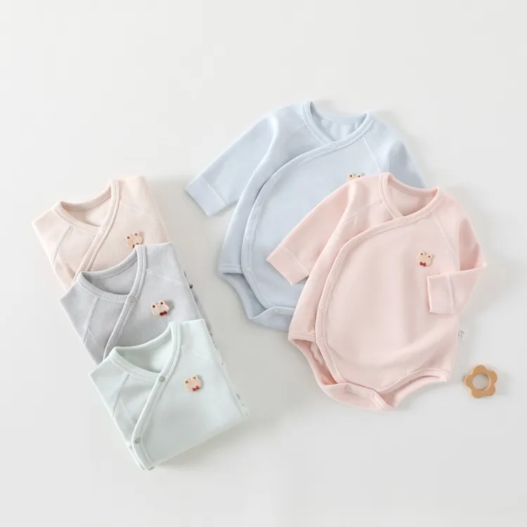 （拍2件送方巾）秋冬300克加厚保暖婴儿包屁衣纯棉彩棉舒绒宝宝打底