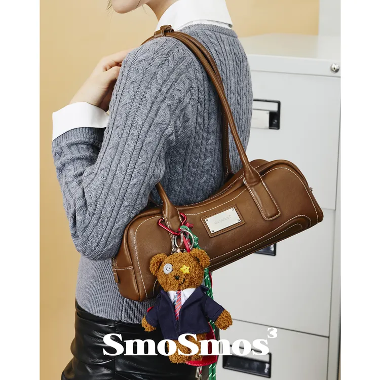 SmoSmos【Boxing包2.0】热狗包原创牛皮棕色腋下女小众法棍单肩包