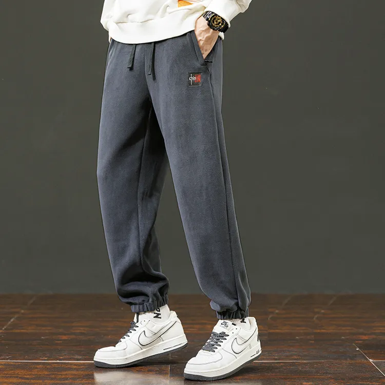 秋冬季抓绒裤男士休闲运动裤保暖加绒加厚澳粒绒加肥大码卫裤男潮