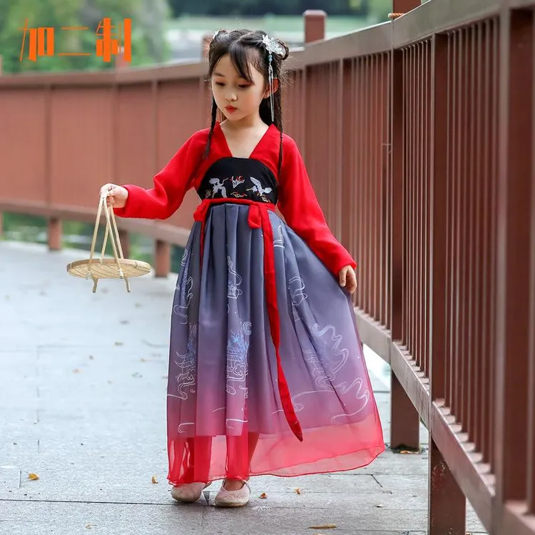 加二制轻奢童装童超仙女连衣裙宝宝中国风童装女童古装幼儿园汉服