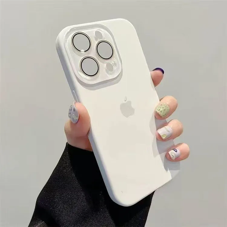 适用iPhone16promax手机壳液态硅胶高级感简约防摔自带镜头膜软壳