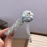 精品水晶绿色重工南瓜流苏小清新时尚八公分细弹夹WM-1139