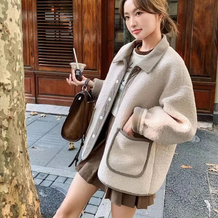 小香风外套女2025时尚百搭好看保暖春秋冬新款韩系加厚颗粒绒上衣