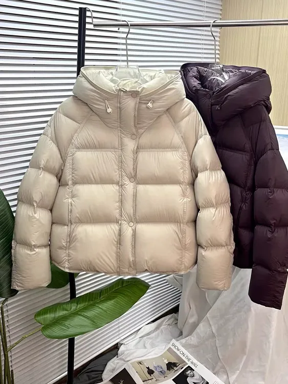 【云朵感泡芙外套】宽松短款厚连帽泡芙显瘦简约冬季百搭外套