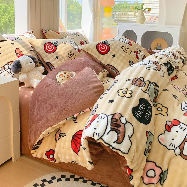 加厚保暖泡泡绒150x200x230cm单被套家用简约风学生宿舍单人被罩