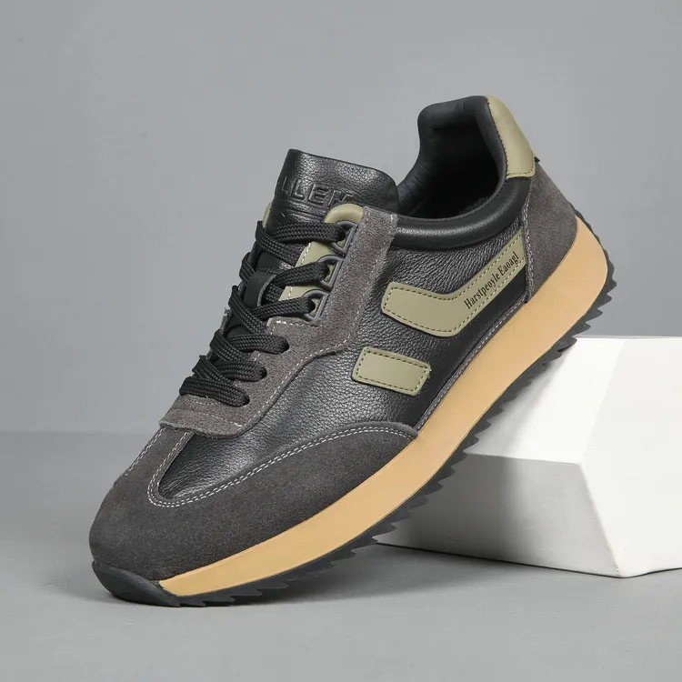 头层牛皮四季款阿甘鞋时尚德训男鞋休闲百搭户外登山鞋防滑鞋子男