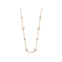 红楼 链子925银  镀K金 老花镂空镶嵌短项链  ZH-B343