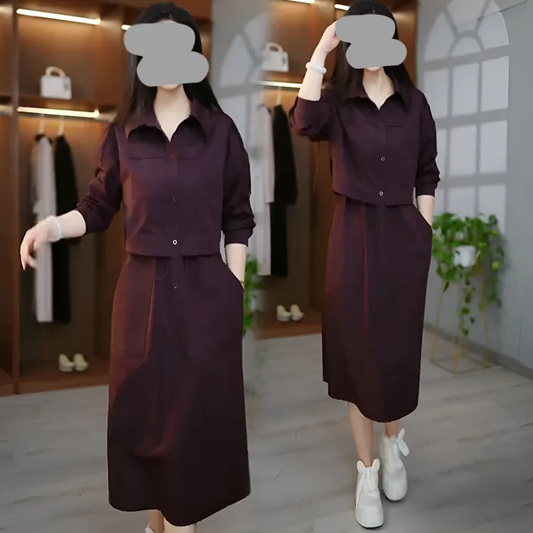 裙子气质显瘦假两件连衣裙高级感高端春秋2025新款简约遮肉百搭