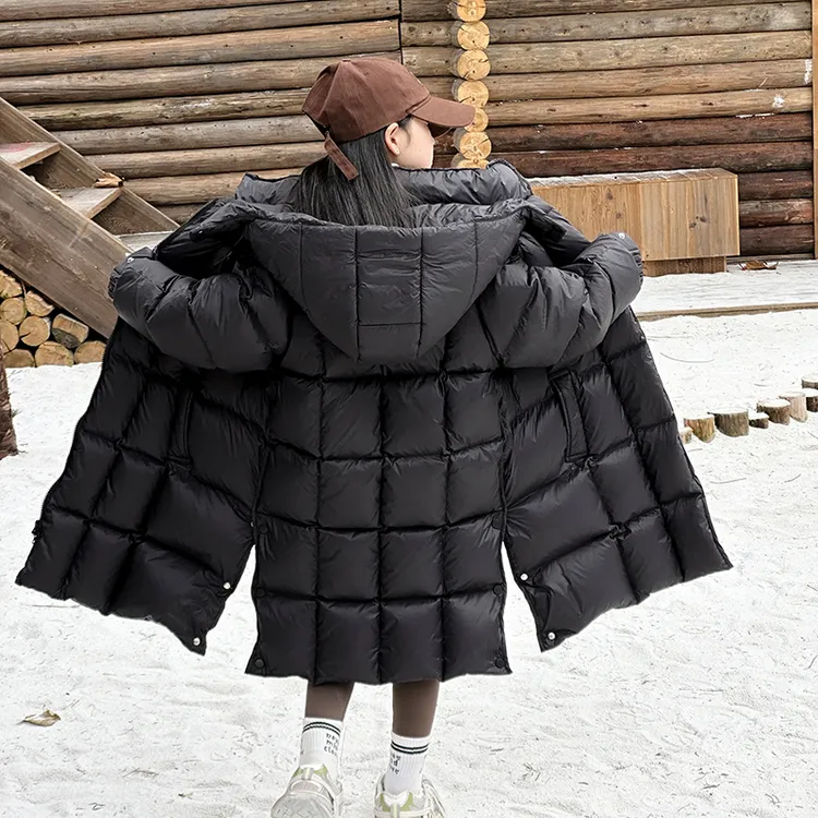 男女童冬季长款羽绒服外套童装新款女孩洋气加厚男孩保暖连帽韩版