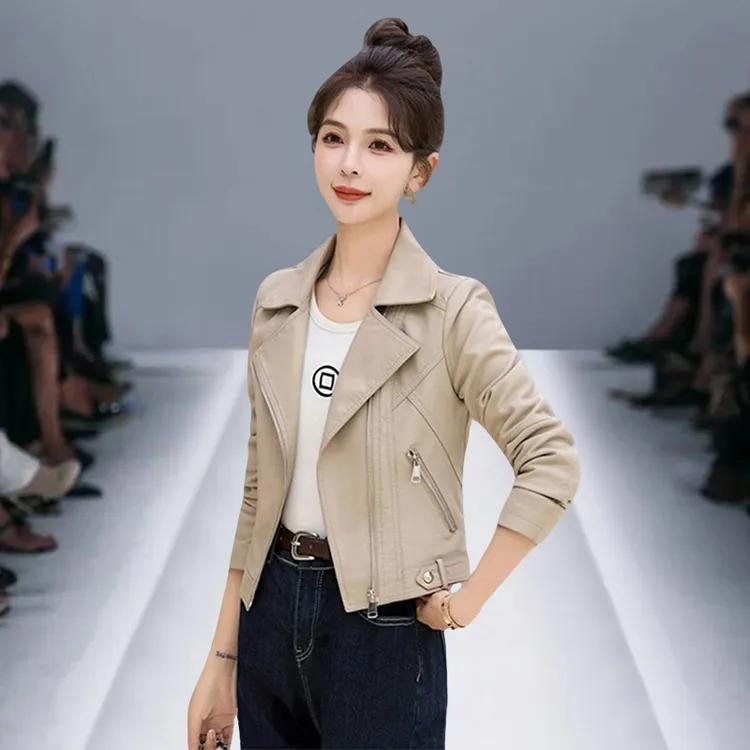 海宁真皮皮衣女款爆款2025新款女士小个子修身显瘦短款皮夹克外套