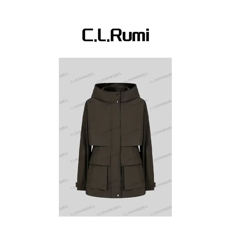 【Rumi时装】“简章”25早秋轻量感宽松简约休闲连帽外套风衣7097wt